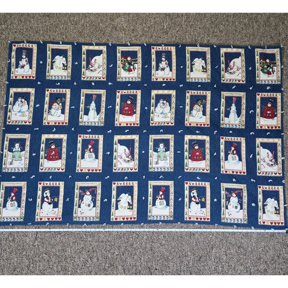 Reversible Quilt Christmas Snow Much Fun Snowman‎ Throw Blanket 65